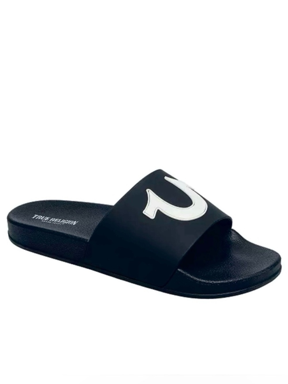 Men’s True Religion Black Logo Slides